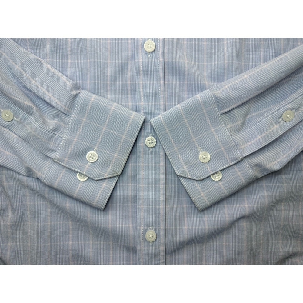 Mizzen + Main Shirt Mens Medium Trim Fit Check Leeward Blue Label Button Up - Picture 4 of 8